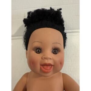 Orijin Bees Sugar Puff 12" Baby Bee Doll Black Hair 3c Curly Nude No Clothes